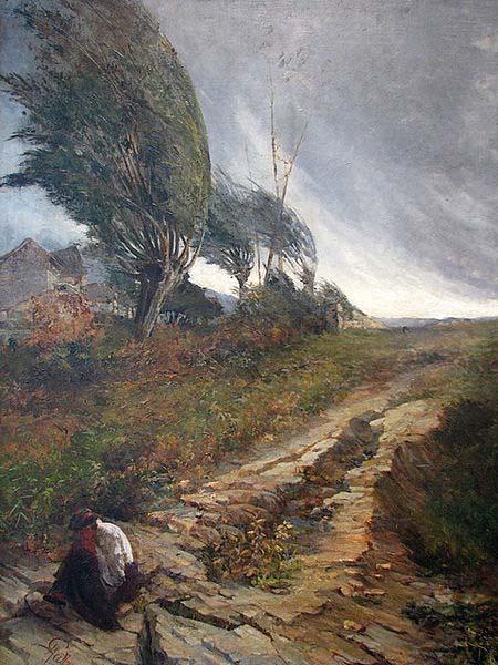 Antonio Parreiras High Wind France oil painting art